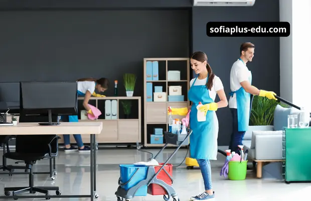 Interacción social - trabajo de limpieza de oficinas para mujeres